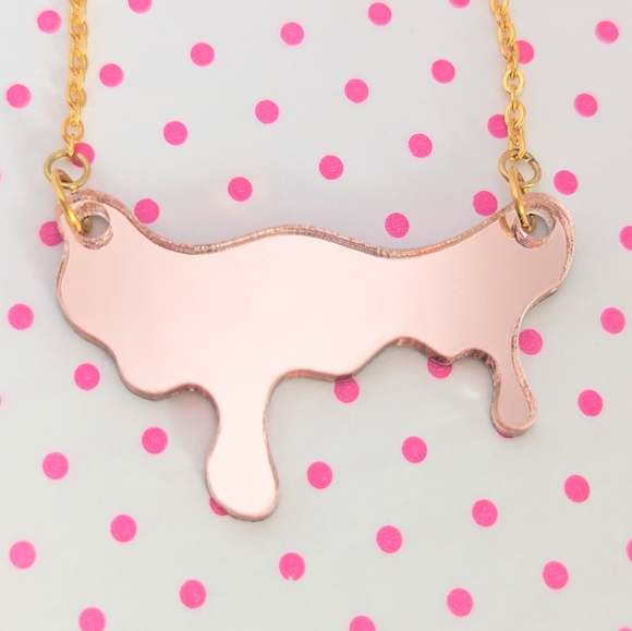 Mirror Drip Necklace + Matching Studs | Hypoallergenic - Picture 15 of 17